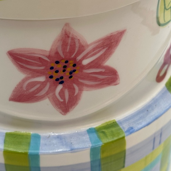 Linens & Things Cookie Jar,Retired Rare Hatbox Ladybug Plaid Bee Cookie Jar - Picture 11 of 16